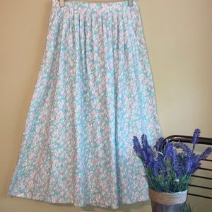 Vintage 70’s Skirt coquette Fairycore Floral Turquoise Cottage Grannycore Ditsy